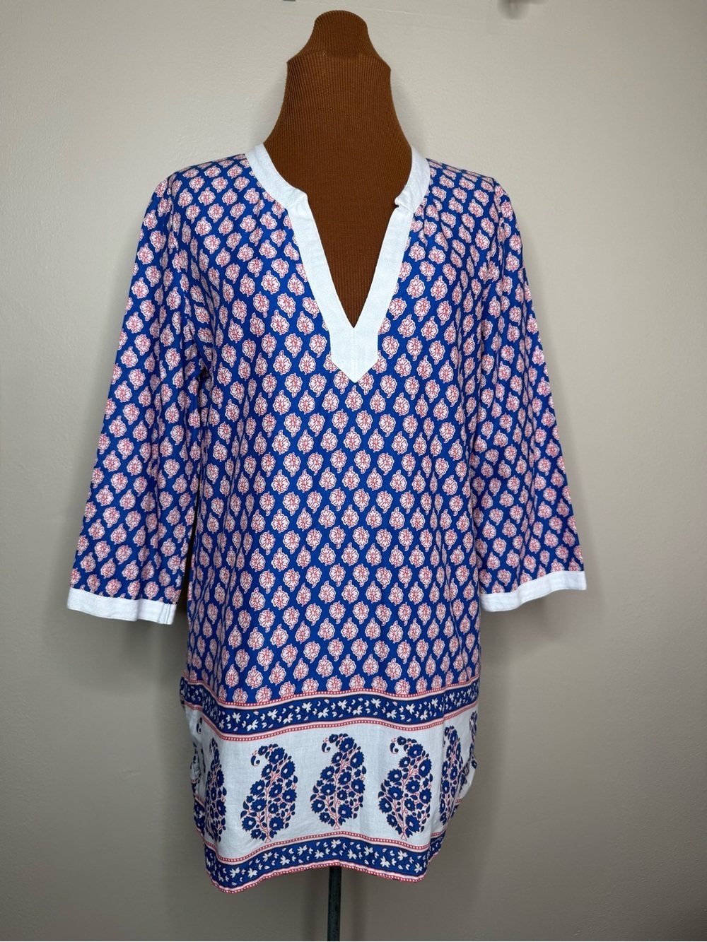 J. Crew Factory Floral Paisley Print Poplin Tunic Top Size Small